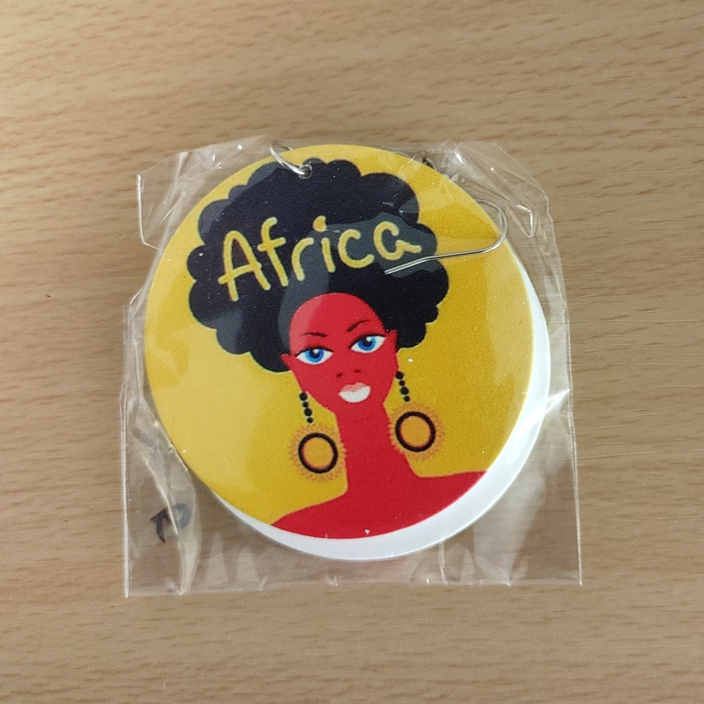 (2) Stylish Yellow and Black Earrings